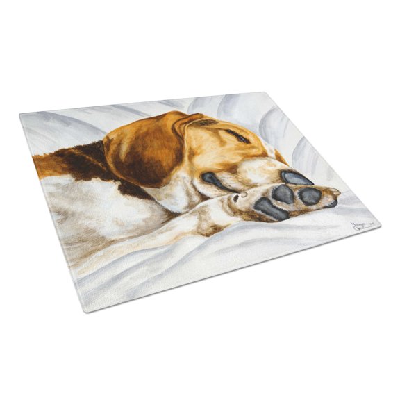 Caroline's Treasures AMB1076LCB Beagle Bliss Glass Cutting Board Large, 12H x 16W, multicolor