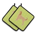 thumbnail image 1 of Caroline's Treasures Afghan Hound Checkerboard Green Pair of Pot Holders, 1 of 3