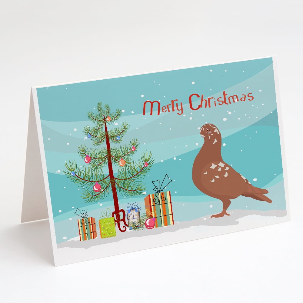 Caroline's Treasures African Owl Pigeon Christmas Christmas Greeting Cards with Envelopes, 5" x 7" (8 Count)