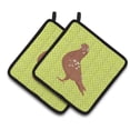 thumbnail image 1 of Caroline's Treasures African Owl Pigeon Green Pair of Pot Holders, 1 of 2