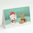 thumbnail image 1 of Airedale Terrier Snowman Christmas Greeting Cards and Envelopes Pack of 8, 1 of 2