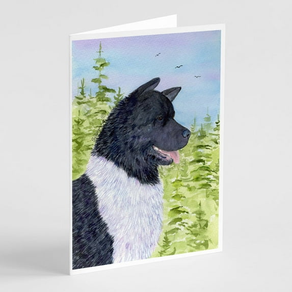 Akita Greeting Cards and Envelopes Pack of 8