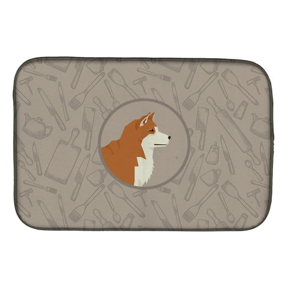 Caroline's Treasures Akita In the Kitchen Dish Drying Mat