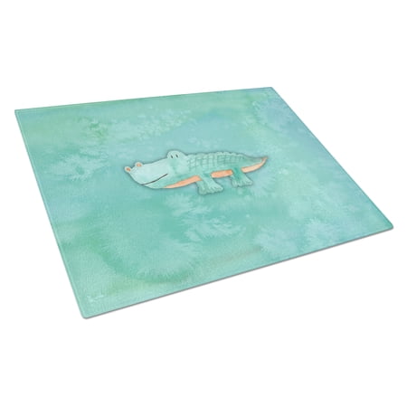 Caroline's Treasures Alligator Watercolor Glass Cutting Board Large