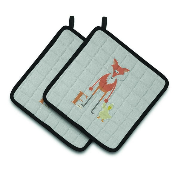 Alphabet F for Fox Pair of Pot Holders
