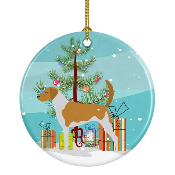 Caroline's Treasures American Foxhound Merry Christmas Tree Ceramic Ornament