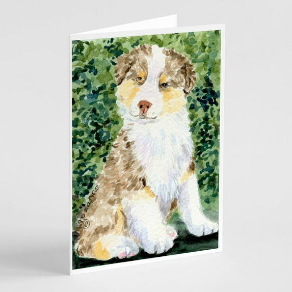 Australian Shepherd Greeting Cards and Envelopes Pack of 8