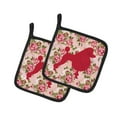 thumbnail image 1 of Caroline's Treasures BB1072-RS-PK-PTHD Poodle Shabby Chic Pink Roses Pair of Pot Holders , 7.5HX7.5W, multicolor, 1 of 3