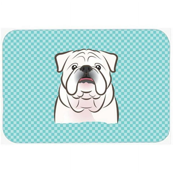 Caroline's Treasures BB1158MP Checkerboard Blue White English Bulldog Mouse Pad, Hot Pad or Trivet, Large, multicolor