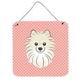 thumbnail image 1 of Caroline's Treasures BB1207DS66 Checkerboard Pink Pomeranian Wall or Door Hanging Prints, 6x6, multicolor, 1 of 1