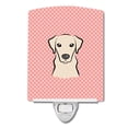 thumbnail image 1 of Caroline's Treasures BB1222CNL Checkerboard Pink Yellow Labrador Ceramic Night Light, 6x4x3", multicolor, 1 of 2