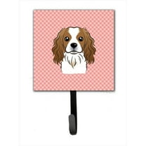Caroline's Treasures BB1224SH4 Checkerboard Pink Cavalier Spaniel Leash or Key Holder, 7Hx4.25W, multicolor