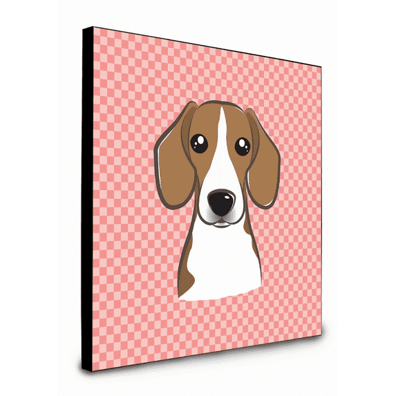 Caroline's Treasures BB1239UP88 Checkerboard Pink Beagle Artwork Wall Panel, , multicolor