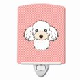 thumbnail image 1 of Checkerboard Pink White Poodle Ceramic Night Light, 1 of 2