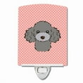 thumbnail image 1 of Caroline's Treasures BB1259CNL Checkerboard Pink Silver Gray Poodle Ceramic Night Light, 6x4x3", multicolor, 1 of 2