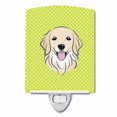 thumbnail image 1 of Caroline's Treasures BB1267CNL Checkerboard Lime Green Golden Retriever Ceramic Night Light, 6x4x3", multicolor, 1 of 2