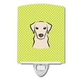 thumbnail image 1 of Caroline's Treasures BB1284CNL Checkerboard Lime Green Yellow Labrador Ceramic Night Light, 6x4x3", multicolor, 1 of 2