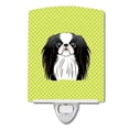 thumbnail image 1 of Caroline's Treasures BB1292CNL Checkerboard Lime Green Japanese Chin Ceramic Night Light, 6x4x3", multicolor, 1 of 2