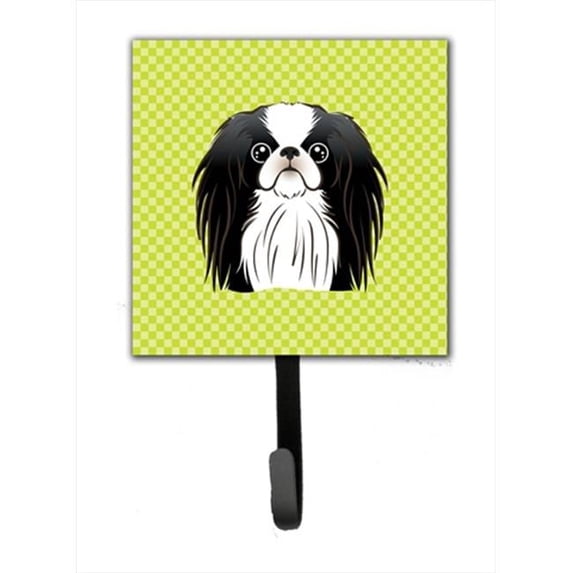 Caroline's Treasures BB1292SH4 Checkerboard Lime Green Japanese Chin Leash or Key Holder, 7Hx4.25W, multicolor