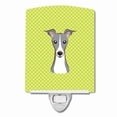 thumbnail image 1 of Caroline's Treasures BB1298CNL Checkerboard Lime Green Italian Greyhound Ceramic Night Light, 6x4x3", multicolor, 1 of 2