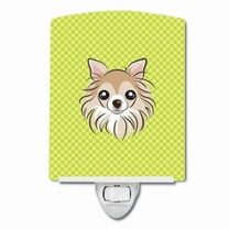 Caroline's Treasures BB1313CNL Checkerboard Lime Green Chihuahua Ceramic Night Light, 6x4x3", multicolor