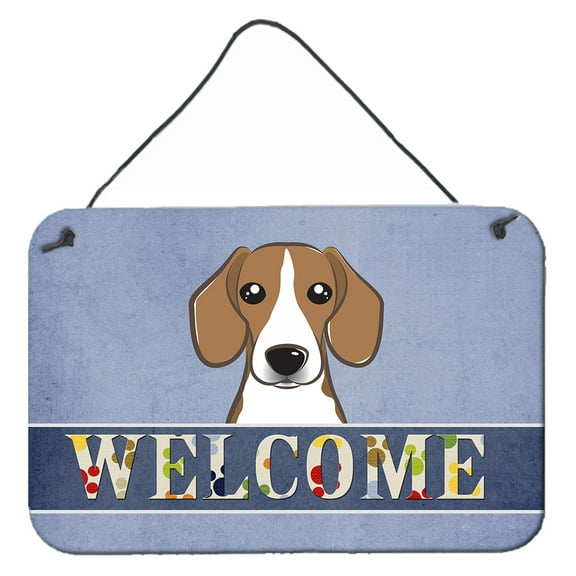 Caroline's Treasures BB1425DS812 Beagle Welcome Wall or Door Hanging Prints , 8x12, multicolor