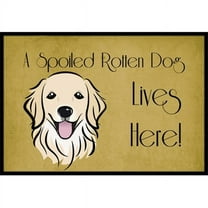 Caroline's Treasures BB1453MAT Golden Retriever Spoiled Dog Lives Here Door Mat, Indoor Rug or Outdoor Welcome Mat 18x27