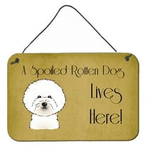 Caroline's Treasures BB1465DS812 Bichon Frise Spoiled Dog Lives Here Wall or Door Hanging Prints , 8x12, multicolor