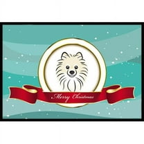 Caroline's Treasures BB1517JMAT Pomeranian Merry Christmas Door Mat, Indoor Rug or Outdoor Welcome Mat 24x36 Doormat ,