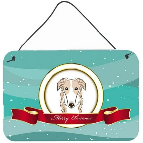 Caroline's Treasures BB1538DS812 Borzoi Merry Christmas Wall or Door Hanging Prints , 8x12, multicolor