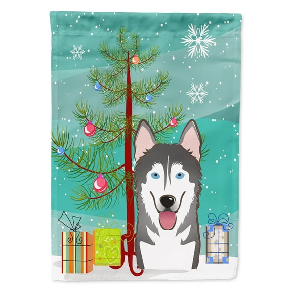 Caroline's Treasures BB1590GF Christmas Tree and Alaskan Malamute Flag Garden Size , Small, multicolor