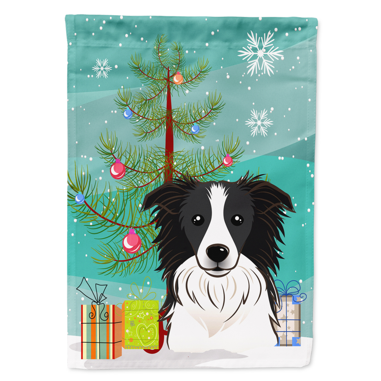 Gartenflagge Mit Bearded Collie Schneemann Motiv – Doppelseitig Bedruckt, Wetterfest, 27,9 X 38,1 Cm