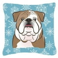 thumbnail image 1 of Snowflake English Bulldog Fabric Decorative Pillow, 1 of 4