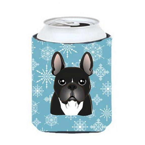 Caroline's Treasures BB1661CC Snowflake French Bulldog Can or Bottle Hugger, Can Hugger, multicolor
