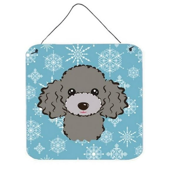 Caroline's Treasures BB1693DS66 Snowflake Silver Gray Poodle Wall or Door Hanging Prints, 6x6, multicolor