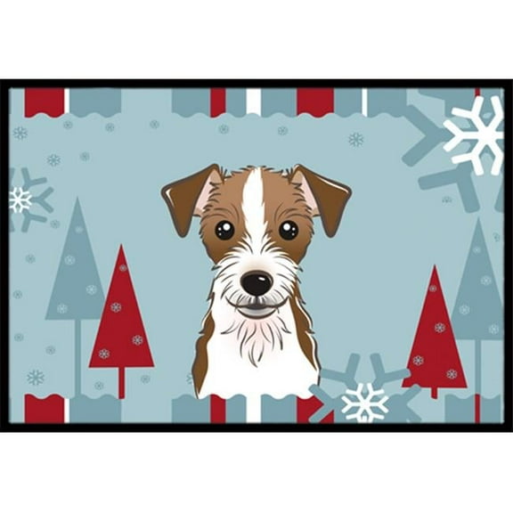 Caroline's Treasures BB1698MAT Winter Holiday Jack Russell Terrier Door Mat, Indoor Rug or Outdoor Welcome Mat 18x27