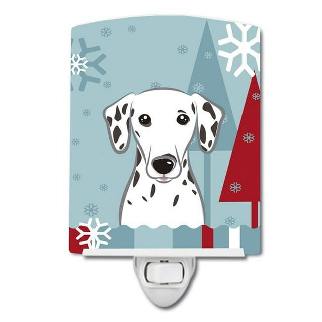 Caroline's Treasures BB1706CNL Winter Holiday Dalmatian Ceramic Night Light, 6x4x3", multicolor