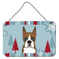 Caroline's Treasures BB1719DS812 Winter Holiday Boxer Wall or Door Hanging Prints , 8x12, multicolor