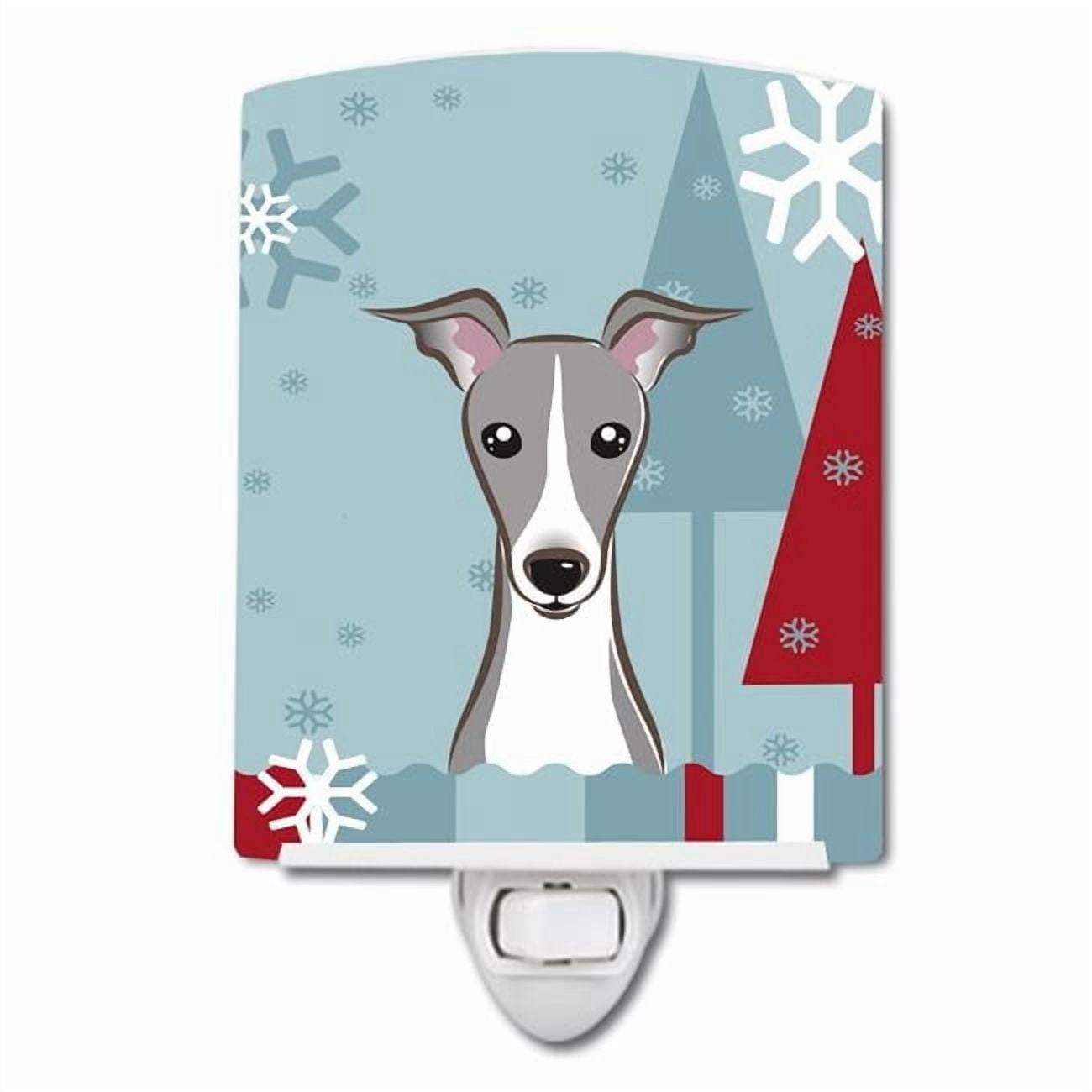 Caroline's Treasures BB1732CNL Winter Holiday Italian Greyhound Ceramic Night Light, 6x4x3", multicolor