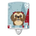 thumbnail image 1 of Caroline's Treasures BB1745CNL Winter Holiday Chocolate Brown Shih Tzu Ceramic Night Light, 6x4x3", multicolor, 1 of 2