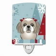 thumbnail image 1 of Caroline's Treasures BB1746CNL Winter Holiday Gray Silver Shih Tzu Ceramic Night Light, 6x4x3", multicolor, 1 of 2