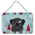thumbnail image 1 of Caroline's Treasures BB1759DS812 Winter Holiday Black Pug Wall or Door Hanging Prints , 8x12, multicolor, 1 of 7