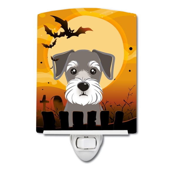 Caroline's Treasures BB1764CNL Halloween Schnauzer Ceramic Night Light, 6x4x3", multicolor