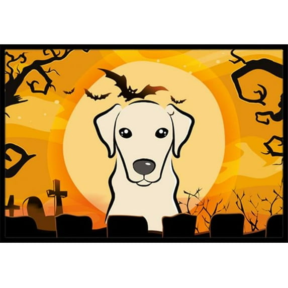 Caroline's Treasures BB1780JMAT Halloween Yellow Labrador Door Mat, Indoor Rug or Outdoor Welcome Mat 24x36 Doormat ,