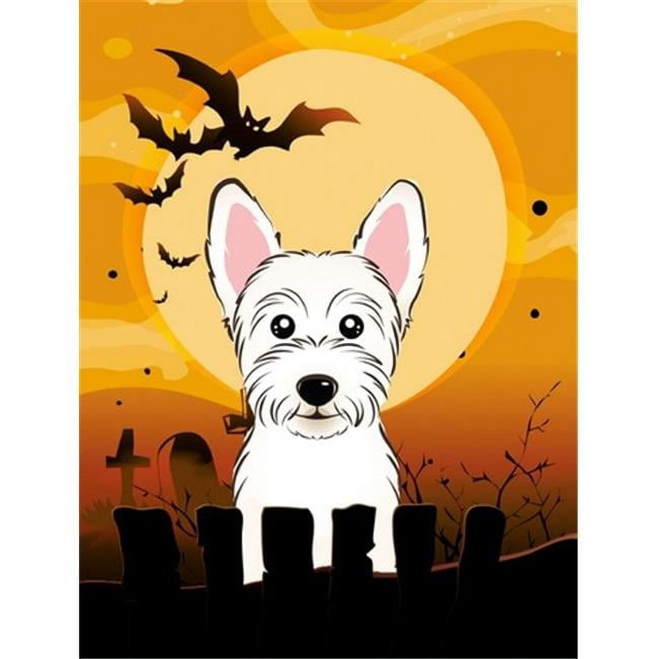 Halloween Westie Flag Canvas House Size