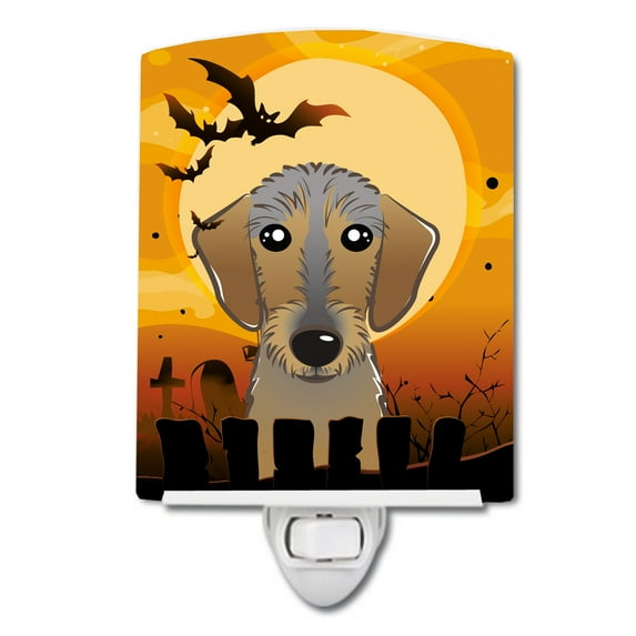 Caroline's Treasures BB1791CNL Halloween Wirehaired Dachshund Ceramic Night Light, 6x4x3", multicolor