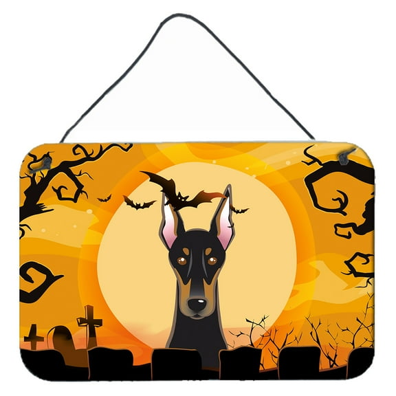 Caroline's Treasures BB1803DS812 Halloween Doberman Wall or Door Hanging Prints , 8x12, multicolor