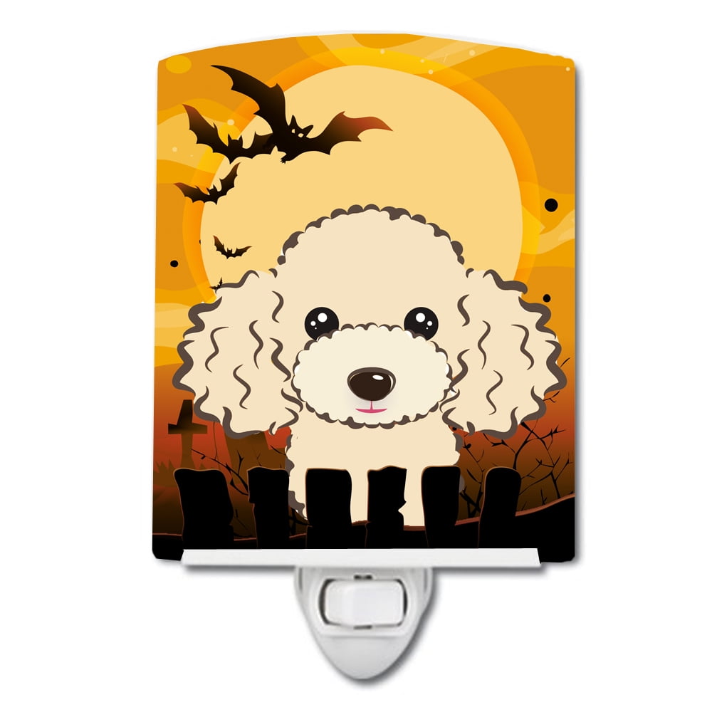 Caroline's Treasures BB1816CNL Halloween Buff Poodle Ceramic Night Light, 6x4x3", multicolor