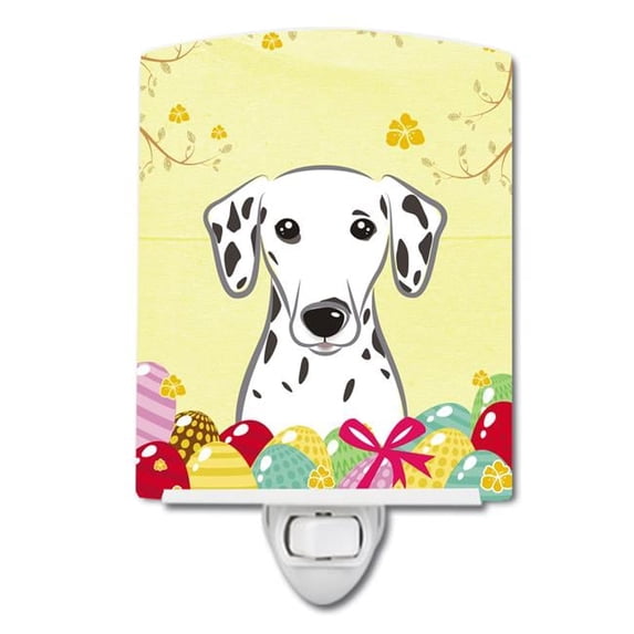 Caroline's Treasures BB1892CNL Dalmatian Easter Egg Hunt Ceramic Night Light, 6x4x3", multicolor