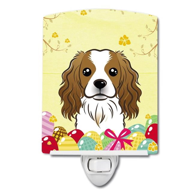 Caroline's Treasures BB1906CNL Cavalier Spaniel Easter Egg Hunt Ceramic Night Light, 6x4x3", multicolor